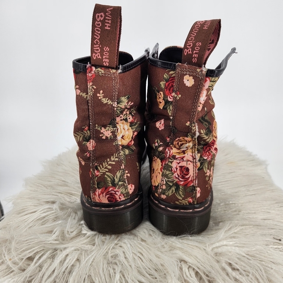 RARE Dr. Martens Brown Victorian Rose Floral 11821 - Picture 3 of 8